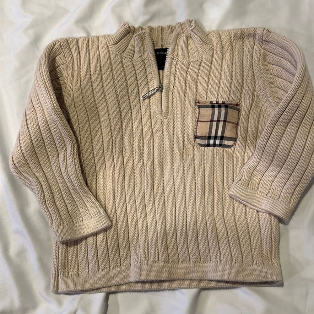 Burberry Baby zip-up Sweater; Size 18 Months; Tan